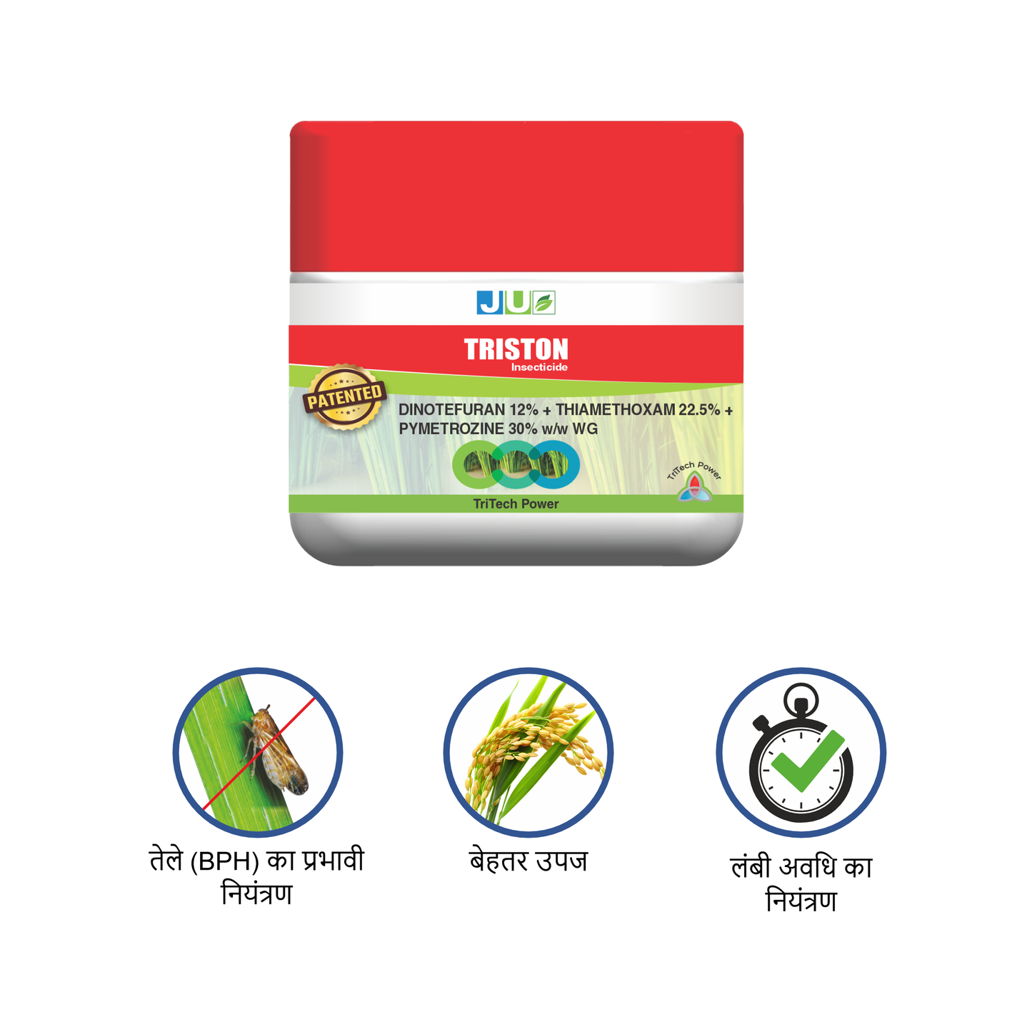 TRISTON (Dinotefuran12% + Thiamethoxam 22.5% + Pymetrozine 30% w/w WG)